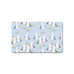 Cute Seagulls Seamless Pattern Light Blue Background Magnet (name Card) by Wegoenart