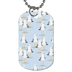 Cute Seagulls Seamless Pattern Light Blue Background Dog Tag (one Side) by Wegoenart