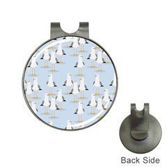 Cute Seagulls Seamless Pattern Light Blue Background Hat Clips With Golf Markers by Wegoenart