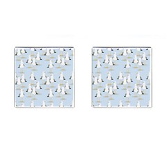 Cute Seagulls Seamless Pattern Light Blue Background Cufflinks (square) by Wegoenart