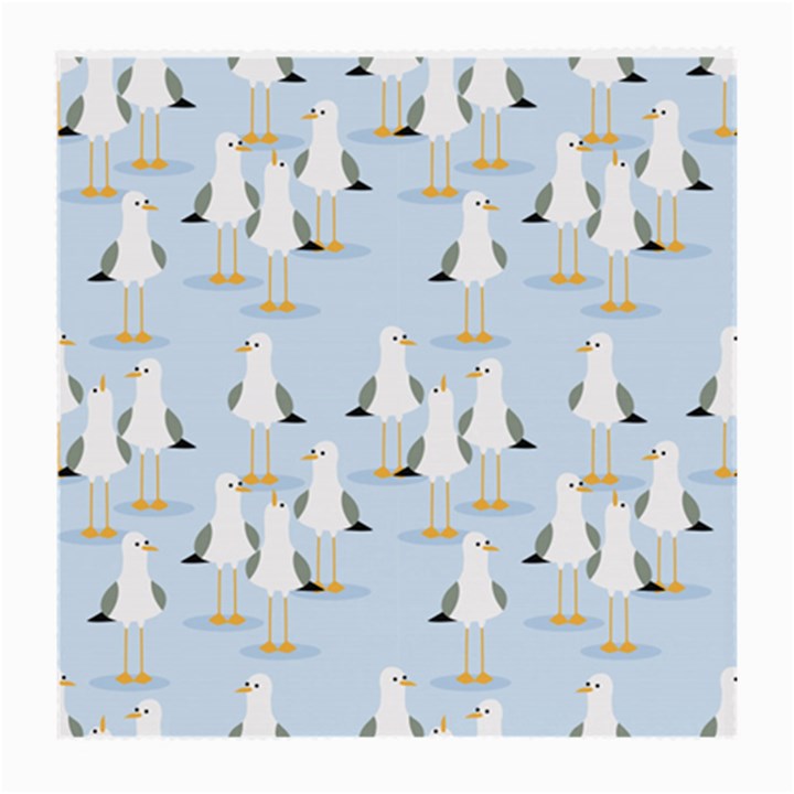 Cute Seagulls Seamless Pattern Light Blue Background Medium Glasses Cloth