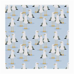 Cute Seagulls Seamless Pattern Light Blue Background Medium Glasses Cloth (2 Sides) by Wegoenart