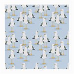 Cute Seagulls Seamless Pattern Light Blue Background Medium Glasses Cloth (2 Sides) Front