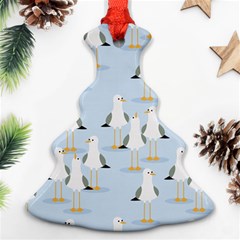 Cute Seagulls Seamless Pattern Light Blue Background Ornament (christmas Tree)  by Wegoenart