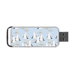 Cute Seagulls Seamless Pattern Light Blue Background Portable Usb Flash (one Side) by Wegoenart