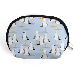 Cute Seagulls Seamless Pattern Light Blue Background Accessory Pouch (medium) by Wegoenart