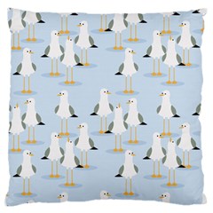 Cute Seagulls Seamless Pattern Light Blue Background Large Flano Cushion Case (two Sides) by Wegoenart