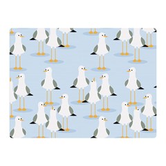 Cute Seagulls Seamless Pattern Light Blue Background Double Sided Flano Blanket (mini)  by Wegoenart