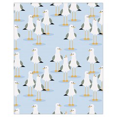 Cute Seagulls Seamless Pattern Light Blue Background Drawstring Bag (small) by Wegoenart