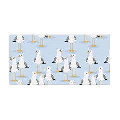 Cute Seagulls Seamless Pattern Light Blue Background Yoga Headband by Wegoenart