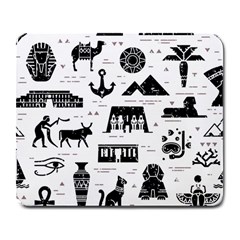 Dark Seamless Pattern Symbols Landmarks Signs Egypt Large Mousepads