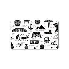 Dark Seamless Pattern Symbols Landmarks Signs Egypt Magnet (name Card) by Wegoenart