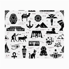 Dark Seamless Pattern Symbols Landmarks Signs Egypt Small Glasses Cloth by Wegoenart