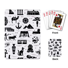 Dark Seamless Pattern Symbols Landmarks Signs Egypt Playing Cards Single Design (rectangle) by Wegoenart