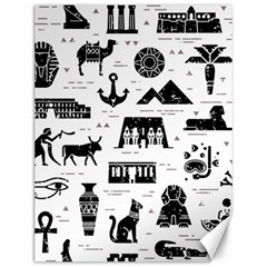 Dark Seamless Pattern Symbols Landmarks Signs Egypt Canvas 12  X 16  by Wegoenart