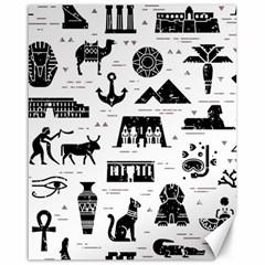 Dark Seamless Pattern Symbols Landmarks Signs Egypt Canvas 16  X 20  by Wegoenart