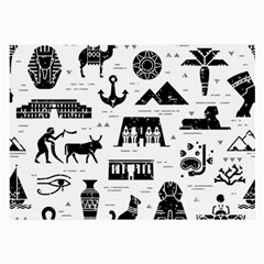 Dark Seamless Pattern Symbols Landmarks Signs Egypt Large Glasses Cloth (2 Sides) by Wegoenart