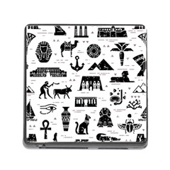 Dark Seamless Pattern Symbols Landmarks Signs Egypt Memory Card Reader (square 5 Slot) by Wegoenart