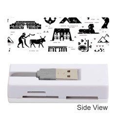 Dark Seamless Pattern Symbols Landmarks Signs Egypt Memory Card Reader (stick) by Wegoenart