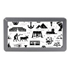 Dark Seamless Pattern Symbols Landmarks Signs Egypt Memory Card Reader (mini) by Wegoenart