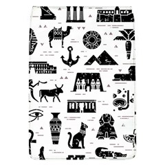 Dark Seamless Pattern Symbols Landmarks Signs Egypt Removable Flap Cover (l) by Wegoenart