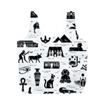 Dark Seamless Pattern Symbols Landmarks Signs Egypt Full Print Recycle Bag (M) Front