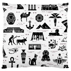 Dark Seamless Pattern Symbols Landmarks Signs Egypt Standard Flano Cushion Case (one Side) by Wegoenart