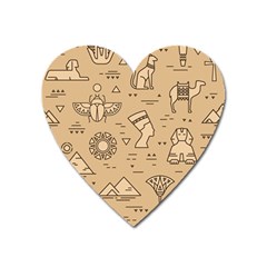 Egyptian Seamless Pattern Symbols Landmarks Signs Egypt Heart Magnet