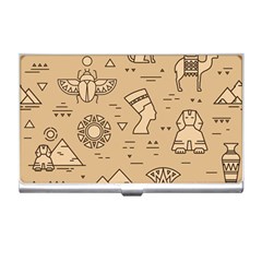 Egyptian Seamless Pattern Symbols Landmarks Signs Egypt Business Card Holder