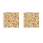 Egyptian Seamless Pattern Symbols Landmarks Signs Egypt Cufflinks (Square) Front(Pair)