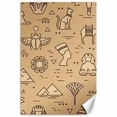 Egyptian Seamless Pattern Symbols Landmarks Signs Egypt Canvas 24  x 36 