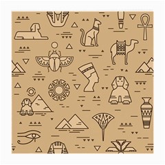 Egyptian Seamless Pattern Symbols Landmarks Signs Egypt Medium Glasses Cloth (2 Sides)