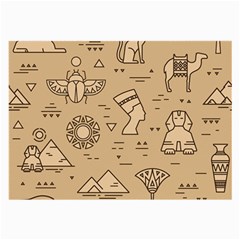 Egyptian Seamless Pattern Symbols Landmarks Signs Egypt Large Glasses Cloth (2 Sides)