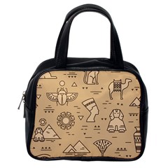 Egyptian Seamless Pattern Symbols Landmarks Signs Egypt Classic Handbag (One Side)