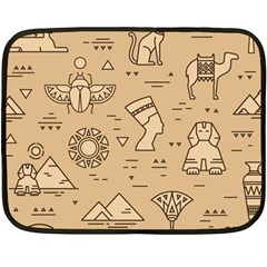 Egyptian Seamless Pattern Symbols Landmarks Signs Egypt Fleece Blanket (Mini)