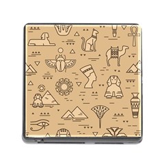 Egyptian Seamless Pattern Symbols Landmarks Signs Egypt Memory Card Reader (Square 5 Slot)