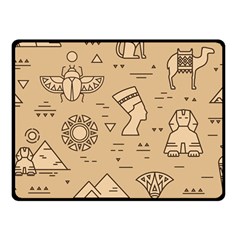 Egyptian Seamless Pattern Symbols Landmarks Signs Egypt Fleece Blanket (Small)