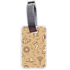 Egyptian Seamless Pattern Symbols Landmarks Signs Egypt Luggage Tag (two sides)