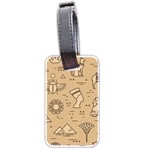 Egyptian Seamless Pattern Symbols Landmarks Signs Egypt Luggage Tag (two sides) Back