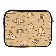 Egyptian Seamless Pattern Symbols Landmarks Signs Egypt Apple iPad 2/3/4 Zipper Cases