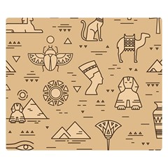 Egyptian Seamless Pattern Symbols Landmarks Signs Egypt Double Sided Flano Blanket (Small) 