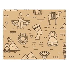 Egyptian Seamless Pattern Symbols Landmarks Signs Egypt Double Sided Flano Blanket (Large) 