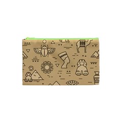 Egyptian Seamless Pattern Symbols Landmarks Signs Egypt Cosmetic Bag (XS)