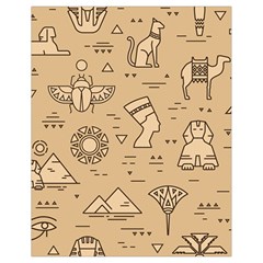 Egyptian Seamless Pattern Symbols Landmarks Signs Egypt Drawstring Bag (Small)