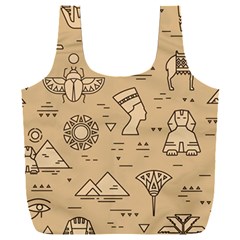 Egyptian Seamless Pattern Symbols Landmarks Signs Egypt Full Print Recycle Bag (XXL)