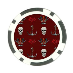 Tattoo Old School Background Pattern Poker Chip Card Guard by Wegoenart