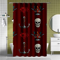 Tattoo Old School Background Pattern Shower Curtain 48  X 72  (small)  by Wegoenart