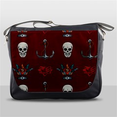 Tattoo Old School Background Pattern Messenger Bag by Wegoenart