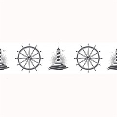 Marine Nautical Seamless Pattern With Vintage Lighthouse Wheel Large Bar Mats by Wegoenart