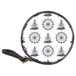 Marine Nautical Seamless Pattern With Vintage Lighthouse Wheel Classic 20-CD Wallets Front